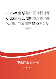 2025年全球與中國銅銦鎵硒CIGS薄膜太陽能電池市場現(xiàn)狀調(diào)研與發(fā)展前景預(yù)測分析報告