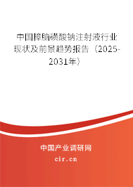 中國樟腦磺酸鈉注射液行業(yè)現(xiàn)狀及前景趨勢報告（2025-2031年）