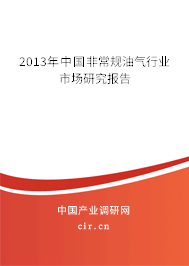 2013年中國非常規(guī)油氣行業(yè)市場研究報告