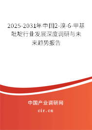 2025-2031年中國2-溴-6-甲基吡啶行業(yè)發(fā)展深度調(diào)研與未來趨勢(shì)報(bào)告 2025-2031年中國2-溴-6-甲基吡啶行業(yè)發(fā)展深度調(diào)研與未來趨勢(shì)報(bào)告