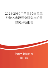 2025-2030年中國(guó)5G固定無(wú)線接入市場(chǎng)調(diào)查研究與前景趨勢(shì)分析報(bào)告