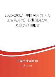2025-2031年中國AI算力（人工智能算力）行業(yè)研究分析及趨勢預(yù)測報告