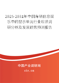 2025-2031年中國車輛信息娛樂中的顯示單元行業(yè)現(xiàn)狀調(diào)研分析及發(fā)展趨勢預測報告