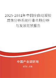 2025-2031年中國全自動凝膠成像分析系統(tǒng)行業(yè)市場分析與發(fā)展前景報告
