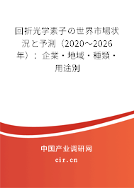 回折光學素子の世界市場狀況と予測(2020~2026年):企業(yè)·地域·種類·用途別 回折光學素子の世界市場狀況と予測(2020~2026年):企業(yè)·地域·種類·用途別