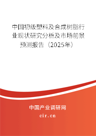 中國初級塑料及合成樹脂行業(yè)現(xiàn)狀研究分析及市場前景預測報告（2025年）