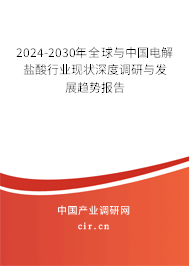 2024-2030年全球與中國(guó)電解鹽酸行業(yè)現(xiàn)狀深度調(diào)研與發(fā)展趨勢(shì)報(bào)告 2024-2030年全球與中國(guó)電解鹽酸行業(yè)現(xiàn)狀深度調(diào)研與發(fā)展趨勢(shì)報(bào)告