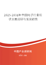 2025-2031年中國電子行業(yè)現(xiàn)狀全面調(diào)研與發(fā)展趨勢 2025-2031年中國電子行業(yè)現(xiàn)狀全面調(diào)研與發(fā)展趨勢