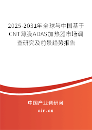 2025-2031年全球與中國(guó)基于CNT薄膜ADAS加熱器市場(chǎng)調(diào)查研究及前景趨勢(shì)報(bào)告 2025-2031年全球與中國(guó)基于CNT薄膜ADAS加熱器市場(chǎng)調(diào)查研究及前景趨勢(shì)報(bào)告