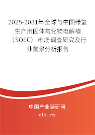 2025-2031年全球與中國綠氫生產(chǎn)用固體氧化物電解槽（SOEC）市場調(diào)查研究及行業(yè)前景分析報告