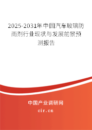 2025-2031年中國汽車玻璃防雨劑行業(yè)現(xiàn)狀與發(fā)展前景預(yù)測報(bào)告