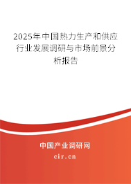 2025年中國熱力生產和供應行業(yè)發(fā)展調研與市場前景分析報告