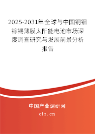 2025-2031年全球與中國(guó)銅銦鎵錫薄膜太陽能電池市場(chǎng)深度調(diào)查研究與發(fā)展前景分析報(bào)告