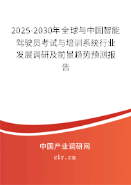 2025-2030年全球與中國智能駕駛員考試與培訓系統(tǒng)行業(yè)發(fā)展調(diào)研及前景趨勢預測報告