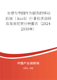 全球與中國作為服務(wù)的移動后端（BaaS）行業(yè)現(xiàn)狀調(diào)研及發(fā)展前景分析報(bào)告（2024-2030年）