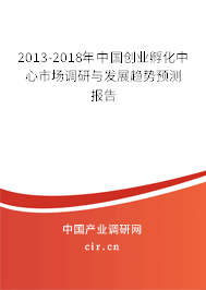2013-2018年中國創(chuàng)業(yè)孵化中心市場調(diào)研與發(fā)展趨勢預(yù)測報告