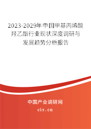 2023-2029年中國甲基丙烯酸羥乙酯行業(yè)現(xiàn)狀深度調(diào)研與發(fā)展趨勢分析報告