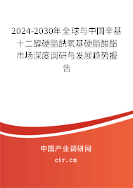 2024-2030年全球與中國辛基十二醇硬脂酰氧基硬脂酸酯市場深度調(diào)研與發(fā)展趨勢報告