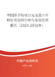 中國原子吸收分光光度計(jì)市場現(xiàn)狀調(diào)研分析與發(fā)展前景報(bào)告（2025-2031年）