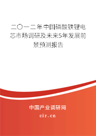 二〇一二年中國磷酸鐵鋰電芯市場調研及未來5年發(fā)展前景預測報告 二〇一二年中國磷酸鐵鋰電芯市場調研及未來5年發(fā)展前景預測報告