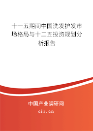 十一五期間中國洗發(fā)護(hù)發(fā)市場(chǎng)格局與十二五投資規(guī)劃分析報(bào)告