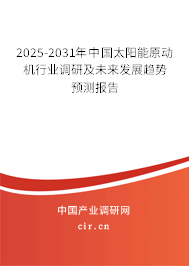 2025-2031年中國太陽能原動機行業(yè)調(diào)研及未來發(fā)展趨勢預(yù)測報告 2025-2031年中國太陽能原動機行業(yè)調(diào)研及未來發(fā)展趨勢預(yù)測報告