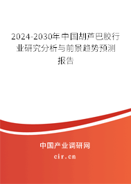 2024-2030年中國胡蘆巴膠行業(yè)研究分析與前景趨勢預測報告