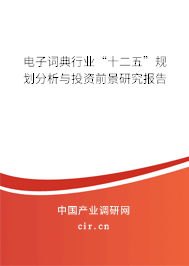 電子詞典行業(yè)“十二五”規(guī)劃分析與投資前景研究報告