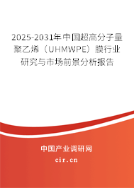 2025-2031年中國超高分子量聚乙烯(UHMWPE)膜行業(yè)研究與市場前景分析報告 2025-2031年中國超高分子量聚乙烯(UHMWPE)膜行業(yè)研究與市場前景分析報告