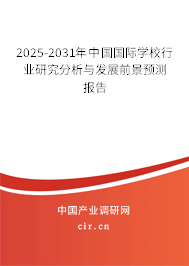2025-2031年中國(guó)國(guó)際學(xué)校行業(yè)研究分析與發(fā)展前景預(yù)測(cè)報(bào)告