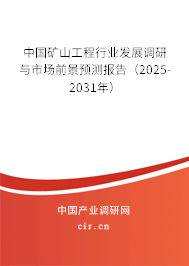 中國礦山工程行業(yè)發(fā)展調(diào)研與市場前景預測報告(2025-2031年) 中國礦山工程行業(yè)發(fā)展調(diào)研與市場前景預測報告(2025-2031年)
