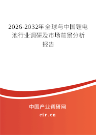 2026-2032年全球與中國鋰電池行業(yè)調研及市場前景分析報告