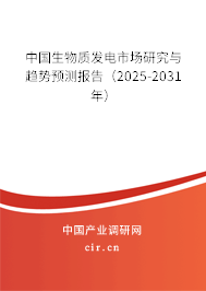 中國生物質(zhì)發(fā)電市場研究與趨勢預(yù)測報(bào)告（2025-2031年）