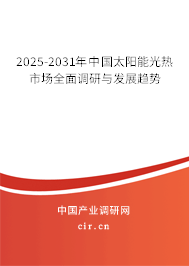 2025-2031年中國太陽能光熱市場全面調(diào)研與發(fā)展趨勢
