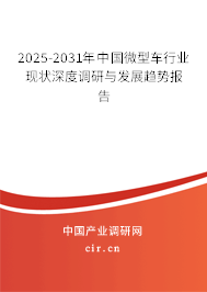 2025-2031年中國微型車行業(yè)現(xiàn)狀深度調(diào)研與發(fā)展趨勢報告