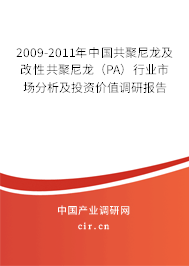 2009-2011年中國共聚尼龍及改性共聚尼龍（PA）行業(yè)市場分析及投資價值調(diào)研報告