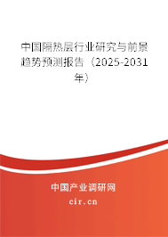 中國隔熱層行業(yè)研究與前景趨勢預測報告（2025-2031年）