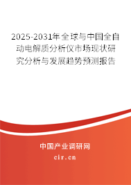 2025-2031年全球與中國全自動(dòng)電解質(zhì)分析儀市場(chǎng)現(xiàn)狀研究分析與發(fā)展趨勢(shì)預(yù)測(cè)報(bào)告