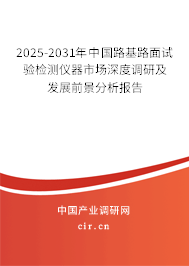 2025-2031年中國路基路面試驗檢測儀器市場深度調(diào)研及發(fā)展前景分析報告