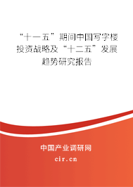 “十一五”期間中國(guó)寫字樓投資戰(zhàn)略及“十二五”發(fā)展趨勢(shì)研究報(bào)告