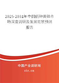 2025-2031年中國低砷黃磷市場深度調(diào)研及發(fā)展前景預(yù)測報告