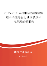 2025-2031年中國高強度聚焦超聲消融導管行業(yè)現(xiàn)狀調(diào)研與發(fā)展前景報告
