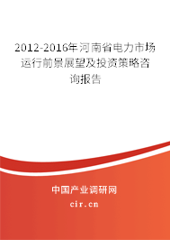 2012-2016年河南省電力市場運(yùn)行前景展望及投資策略咨詢報(bào)告 2012-2016年河南省電力市場運(yùn)行前景展望及投資策略咨詢報(bào)告