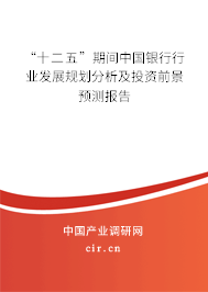 “十二五”期間中國(guó)銀行行業(yè)發(fā)展規(guī)劃分析及投資前景預(yù)測(cè)報(bào)告