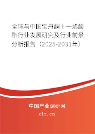 全球與中國寶丹酮十一烯酸酯行業(yè)發(fā)展研究及行業(yè)前景分析報告(2025-2031年) 全球與中國寶丹酮十一烯酸酯行業(yè)發(fā)展研究及行業(yè)前景分析報告(2025-2031年)