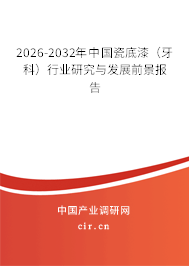 2026-2032年中國(guó)瓷底漆(牙科)行業(yè)研究與發(fā)展前景報(bào)告 2026-2032年中國(guó)瓷底漆(牙科)行業(yè)研究與發(fā)展前景報(bào)告