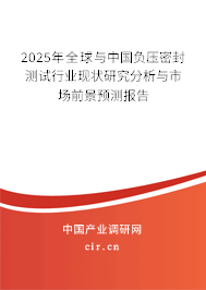 2025年全球與中國負(fù)壓密封測試行業(yè)現(xiàn)狀研究分析與市場前景預(yù)測報(bào)告