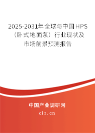 2025-2031年全球與中國HPS（臥式地面泵）行業(yè)現(xiàn)狀及市場(chǎng)前景預(yù)測(cè)報(bào)告