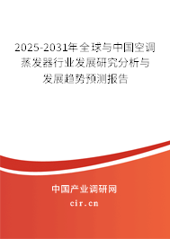 2025-2031年全球與中國空調(diào)蒸發(fā)器行業(yè)發(fā)展研究分析與發(fā)展趨勢預測報告