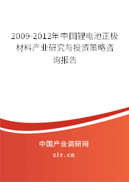 2009-2012年中國鋰電池正極材料產(chǎn)業(yè)研究與投資策略咨詢報(bào)告 2009-2012年中國鋰電池正極材料產(chǎn)業(yè)研究與投資策略咨詢報(bào)告